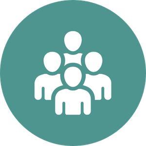 Group of people icon for fundraising ideas by organization