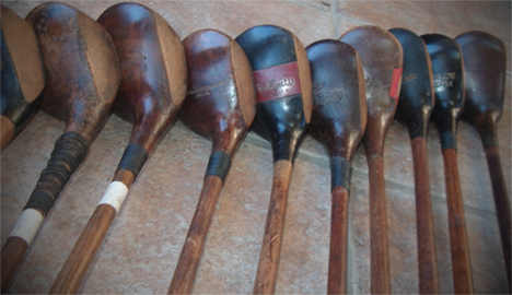 antique 1920s hickory wood shaft golf club collection for golf gifts